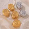 Wholesale PVD Coated Real Gold Plated 18K Gold Round Oval Flower 304 Stainless Steel Simple Style Classic Style Waterproof Non Tarnish Ear Studs