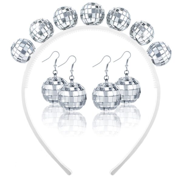oly-ce5071a0644a3cc545fcf7c4e55690a2 Wholesale DISCO mirror ball earrings headband party DISCO dancing carnival accessories hip hop punk style earrings