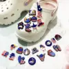 Wholesale PVC Shoe Buckle For Slippers Featuring United States Pattern, Perfect For Independence Day Celebration