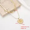 Wholesale PVD Coated Real Gold Plated Sector Oval Stainless Steel Casual Hip-Hop Waterproof Non Tarnish Double Layer Necklaces