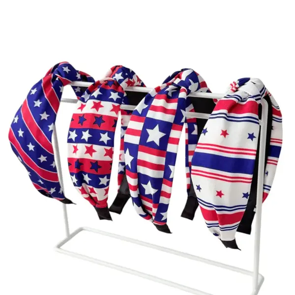 Wholesale American Flag Hair Band For Women In Cloth Material, Perfect For Independence Day And Spring Season