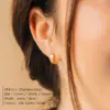 Wholesale Elegant Small Titanium Steel Earrings For Women 18K Gold Plated Fashion Hoop Earrings Luxurious Style Geometric Pattern 304 Stainless Steel Jewelry Accessories