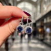 Wholesale red luxury sapphire blue zircon long earrings temperament Valentine's Day gift earrings women