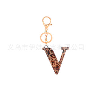 V / Leopard print letters