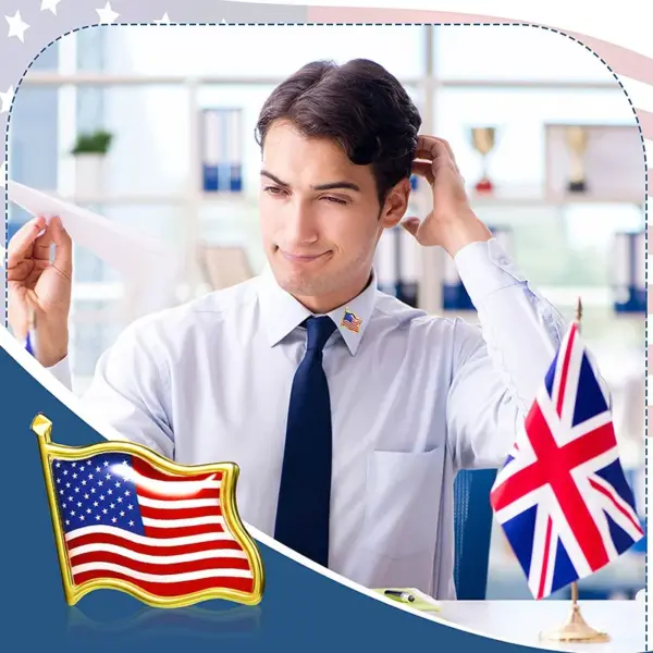 Wholesale Alloy Enamel Map Pin Featuring Flag Brooches Design