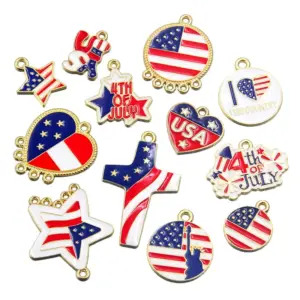 Wholesale Pentagram Pendant Jewelry Accessory In Alloy Featuring Enamel Craft, Perfect For Independence Day And Commute Style