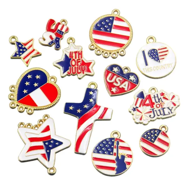 Wholesale Pentagram Pendant Jewelry Accessory In Alloy Featuring Enamel Craft, Perfect For Independence Day And Commute Style