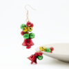 Wholesale Christmas red and green color matching bell earrings creative simple color tassel earrings Christmas Carnival earrings