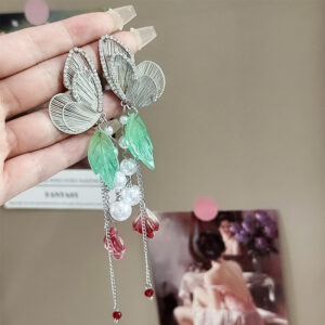 Rhinestone butterfly leaves