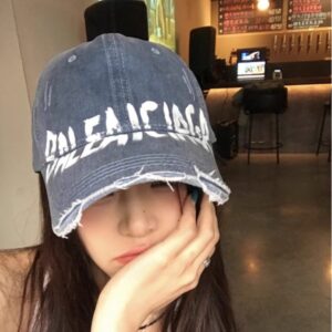 Wholesale American Style Retro Washed Handwritten Letter Baseball Cap Women's Wide Brim Big Head Face Small Soft Top Duck Tongue Hat for Men