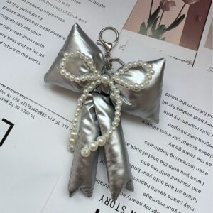 Silver Bow Pearl Pendant
