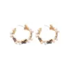 Wholesale Vintage Butterfly Pearl Water Drop Oil Silver Pin Round Ear Clip Feel Women's Earrings Suitable For Special Occasions