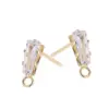 Wholesale Handmade Geometric Stud Earrings In Copper With 14K Real Gold Plating And Zircon Inlay, Featuring 925 Sterling Silver Ear Pins