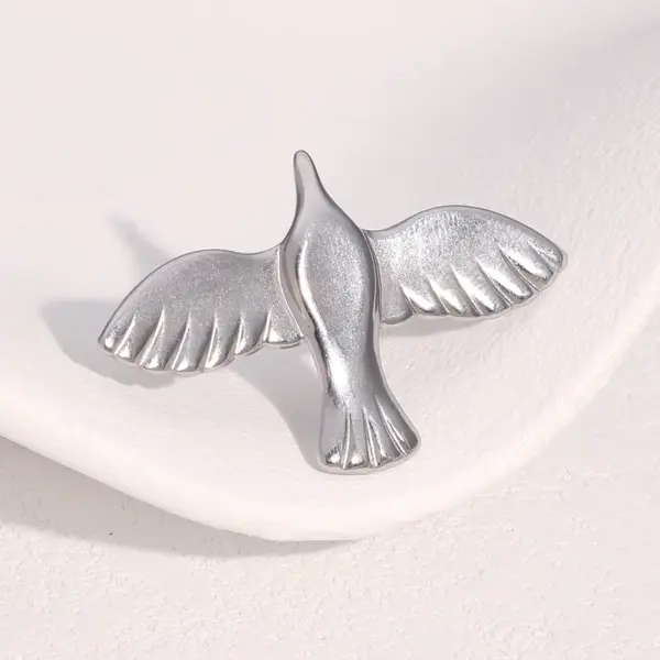 Wholesale Style Stainless Steel Peace Dove Bird Open Ring For Women, Unique Retro 18k Gold Titanium Steel Jewelry, Supply