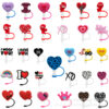 Wholesale Sweetheart diy decorations accessories straw sleeve silicone dust plug 10MM Valentine's Day straw cap straw dust-proof
