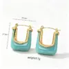 Wholesale Geometric Stud Earrings For Women, Waterproof Non Tarnish 304 Stainless Steel With 18K Real Gold Plated PVD Coating And Resin Inlay