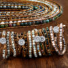 Wholesale Natural Stone Hand-woven Bracelet Women's Bohemian Style Multi-layer Winding Hand Rope Tiger Eye Stone Bracelet