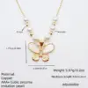 Wholesale Jewelry Elegant Lady Romantic Heart Shape Butterfly Shell Copper Pendant Necklace