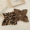 Wholesale square leopard print pleated hair ring vintage temperament hair rope fashion versatile personality headdress
