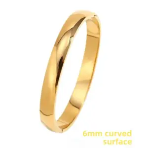 40-A-4 Outer Curvature Gold 6mm Bracelet