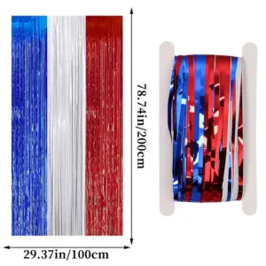Red, White and Blue Rain Silk Curtain【 2m 】