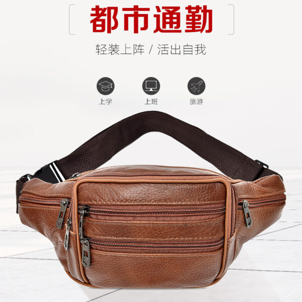 oly-cf64901193308fcb8423d4d53f5d47c1 Wholesale Explosions Genuine Leather Waist Bag Men's Satchel Multi-compartment Cowhide Waist Bag Men's Mobile Phone Bag Waist Bag Wear-resistant for Work