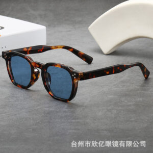 Tortoiseshell framed blue piece
