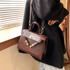 Brown large crocodile pattern