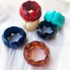 Wholesale Simi-dyed Oval Acrylic Elastic Bracelet Retro Exaggerated Bracelet Commuter Design All-match