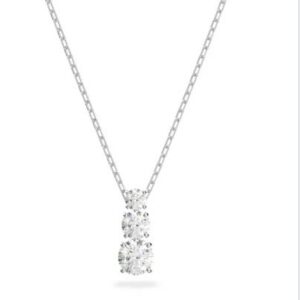 Three white diamond necklace