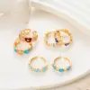 Wholesale Vintage Style Simple Style Eye Copper Plating Inlay Zircon 14k Gold Plated Open Ring