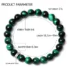 Wholesale Simple Style Round Natural Stone Elastic String Titanium Steel Woven Chain Bracelets In Bulk
