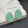 Wholesale Water Droplets Stud Earrings For Women In 304 Stainless Steel With Waterproof Non Tarnish Golden Water Plating