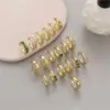 Wholesale Unisex U Shape Open Ring In Copper With Zircon Inlay, Waterproof Non Tarnish Electroplated Gold Plating