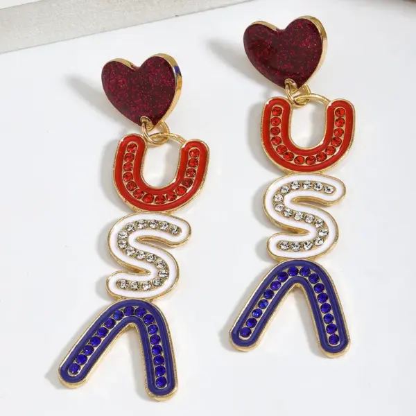 oly-cfc17218774613442c2cb74746025c36 Wholesale 1 Pair IG Style Retro Classic Style Letter Inlay Alloy Seed Bead Drop Earrings