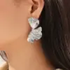 Wholesale PVD Coated Real Gold Plated 18K Gold Petal 304 Stainless Steel Simple Style Waterproof Non Tarnish Ear Studs