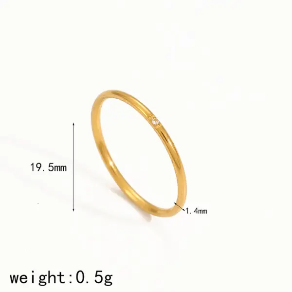 Wholesale PVD Coated Real Gold Plated 18K Gold Geometric 304 Stainless Steel IG Style Waterproof Non Tarnish Rings