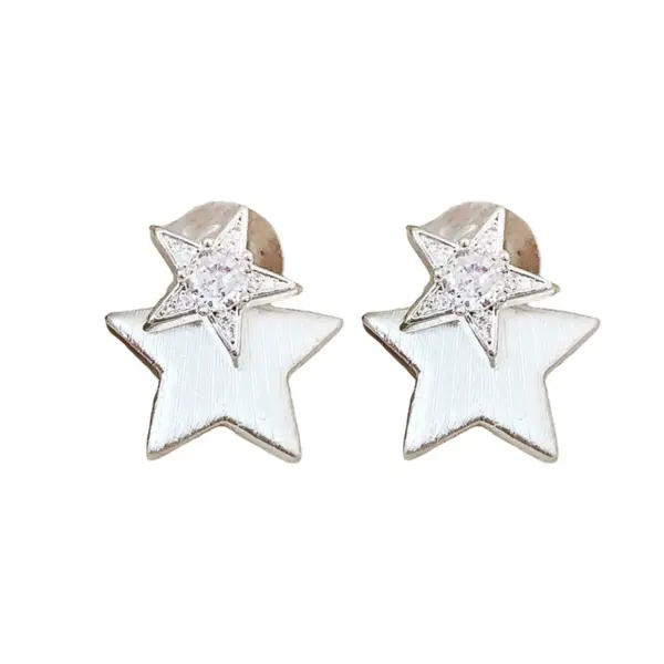 Wholesale 1 Pair Elegant Modern Style Star Copper Zircon Ear Studs