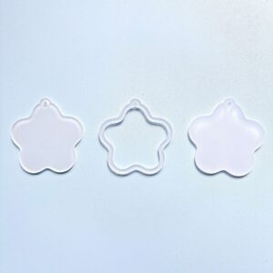 Transparent five-pointed star 7cm - homemade shaker (1 set is 3 pieces without glue)