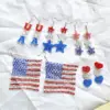 Wholesale 1 Pair Retro Color Block Plating Arylic Iron Aluminum Silver Plated Drop Earrings