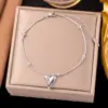 Wholesale 1 Piece Vacation Classic Style Heart Shape Titanium Steel Waterproof Non Tarnish PVD Coated Real Gold Plated Women's Anklet