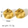 Wholesale PVD Coated Real Gold Plated 18K Gold Quadrilateral Circle Heart Shape 304 Stainless Steel Simple Style Waterproof Non Tarnish Ear Studs