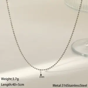 Steel Color 2.0 Wave Bead Necklace