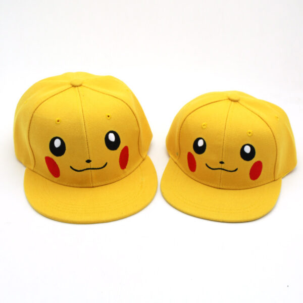 oly-cffa16e18915132ae0cadf9b75723b06 Wholesale Explosions Hat Cute Cartoon Pikachu Parent-Child Hip-Hop Flat Hat Baseball Cap for Boys and Girls