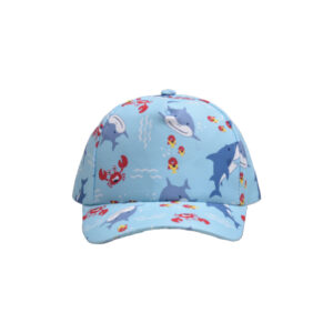 Blue bottom underwater world-children's peaked cap / (Free size-Velcro adjustment)(52-54cm)