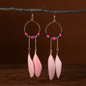 Pink double feathers
