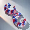 Wholesale Red White Blue Rose Petal Hairband Festival Party Hairband Fake Flower Hair Accessories Bohemian Unisex Headwear