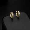 Wholesale Unisex Snake Clip Earrings In Copper With 14K Real Gold Plated Electroplated Finish Featuring Artificial Gemstones