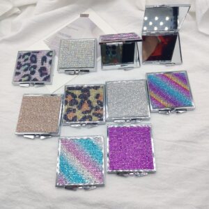 oly-d009222675b3911e724326400785d902 Wholesale exclusive fashion block metal rhinestone fashion folding makeup mirror