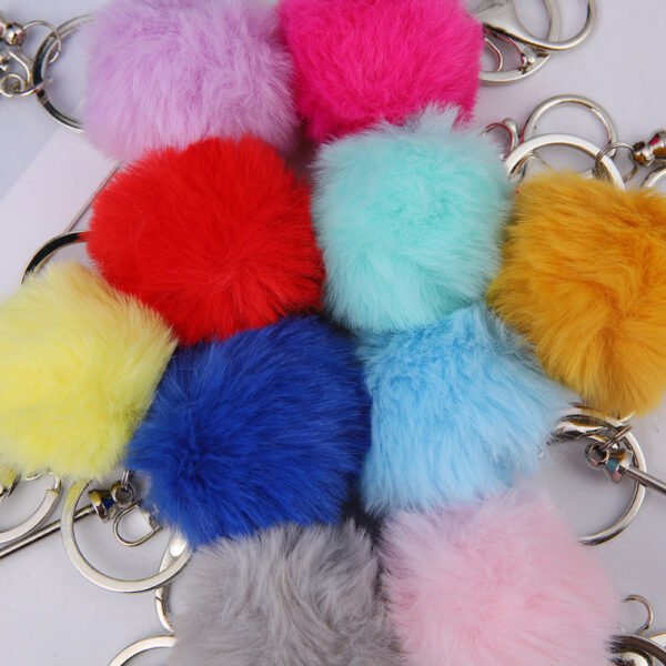 oly-d014b6abd4cd000fecfeec070fdffb0c Wholesale DIY Fur Ball Rivet Beaded Keychain Creative Plush Pendant Luggage Jewelry Accessories Keychain Manufacturer